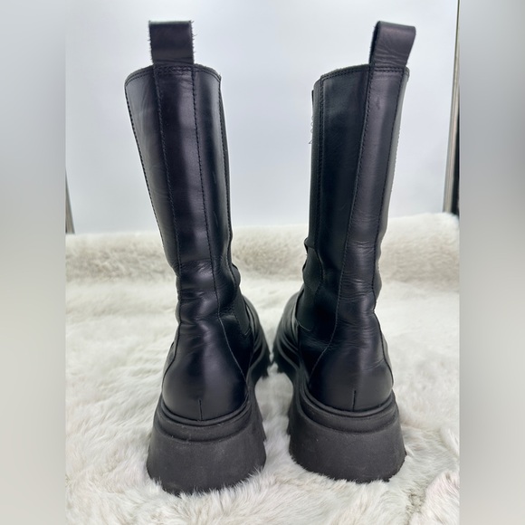 ALOHAS All Rounder chunky leather Boots Black Sz 9 Goth - Picture 9 of 16